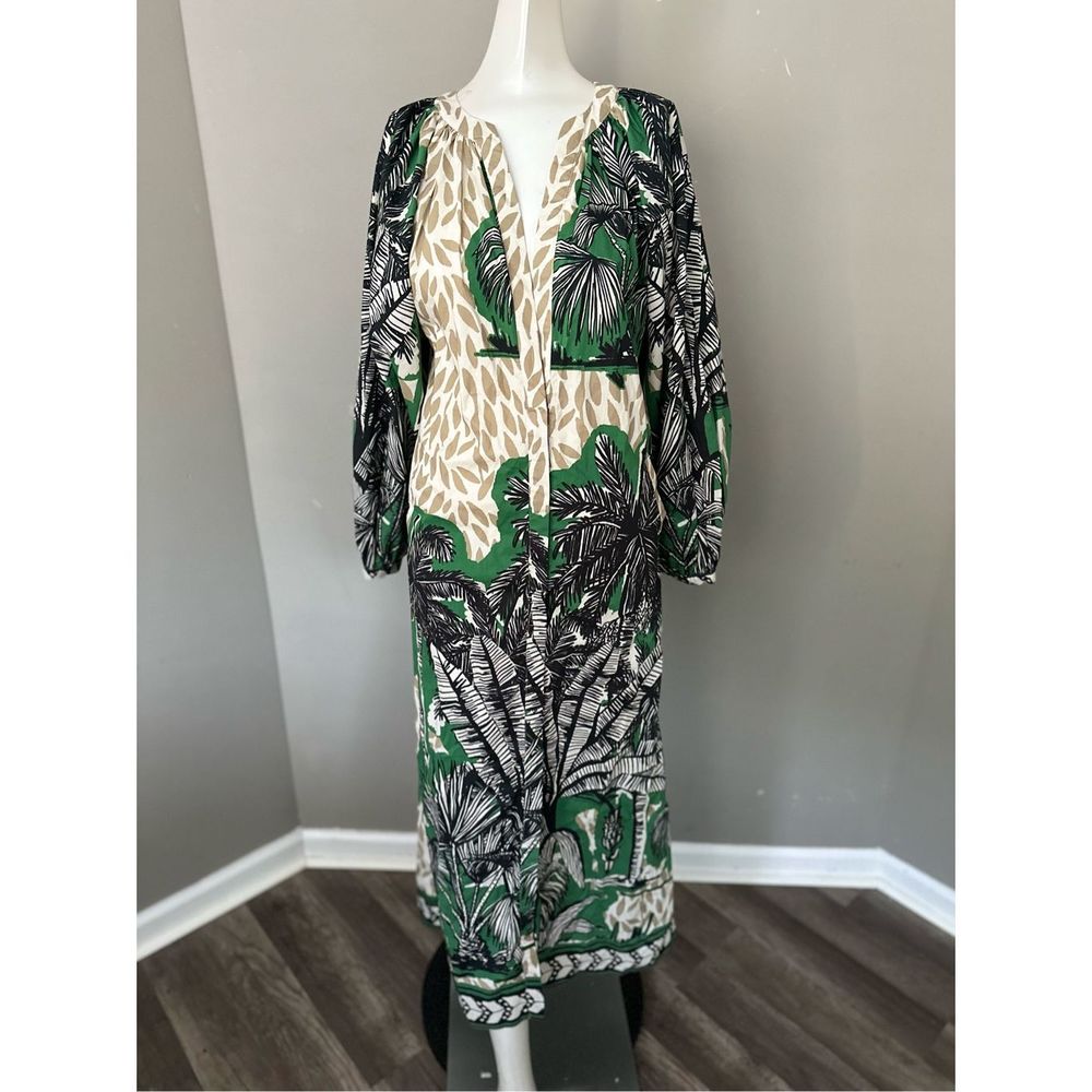 JOHANNA ORTIZ Quiet Solitude floral-print cotton midi dress US 0 $950 - Picture 5 of 11